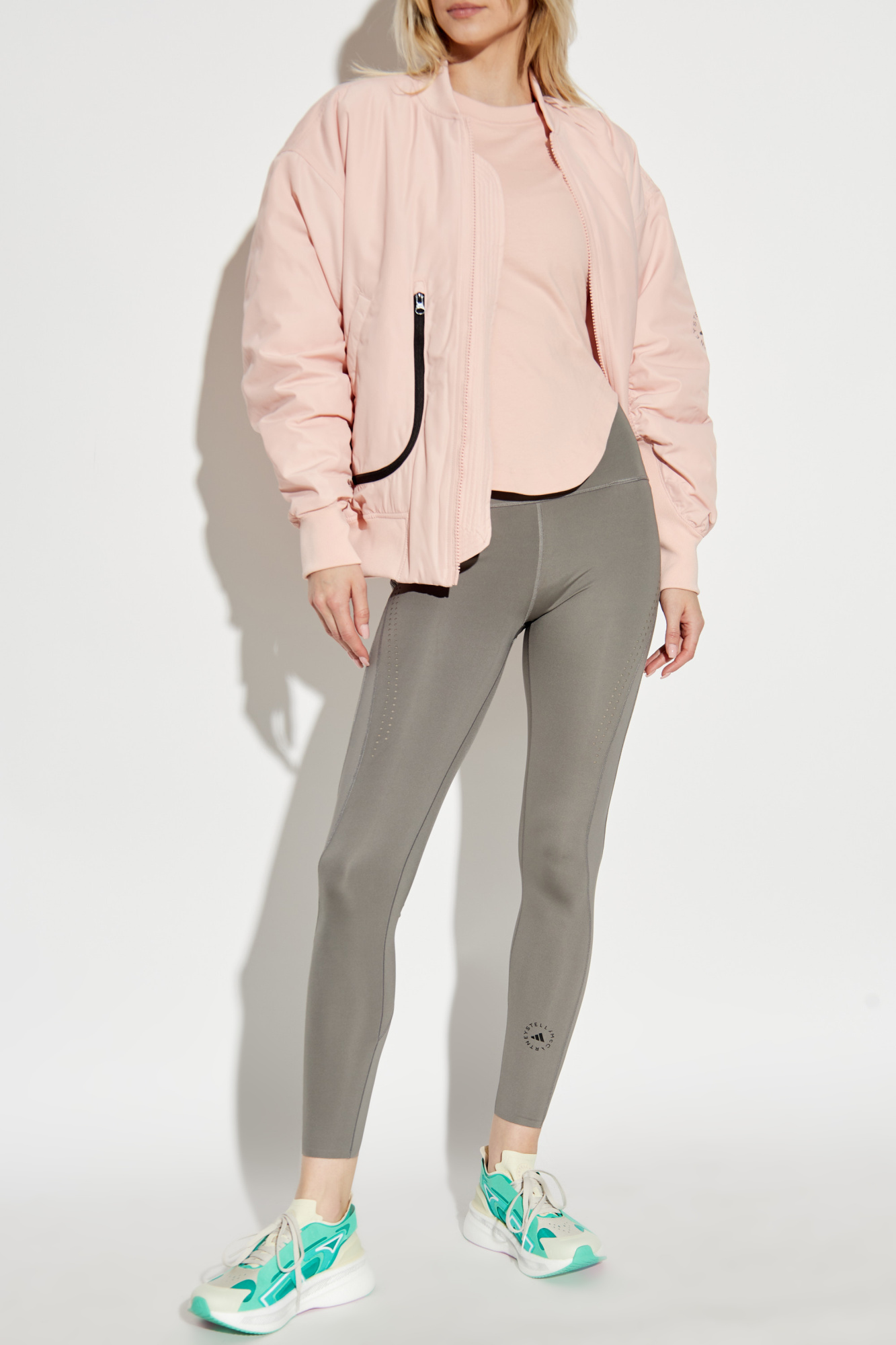 ジャケット STELLA MCCARTNEY Women Jackets 6501223EJ7805762 Pink adidas by Stella McCartney Half Zip Mid Length Jacket, Solar
